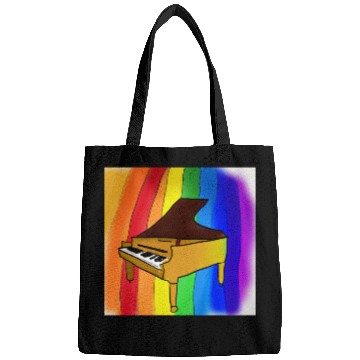 Discover piano in front of a colorful rainbow Bags