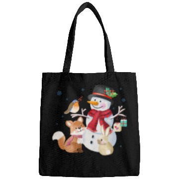 Discover Snowman with fox, rabbit and robin Bags