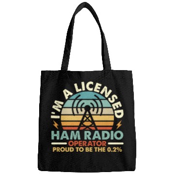 Discover Ham Radio I'm A Licensed Ham Retro Radio Operator Bags