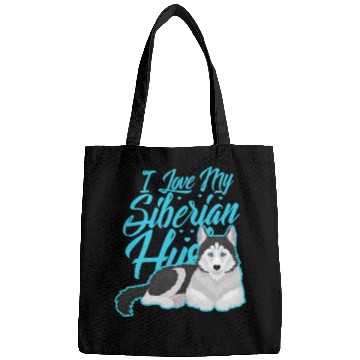 Discover I Love My Siberian Husky Bags
