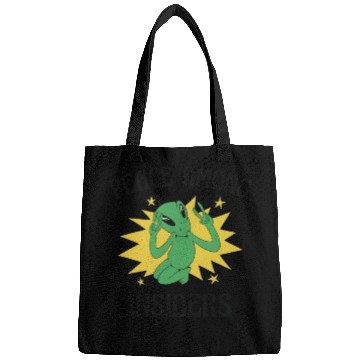 Discover Alien Peace Alien Head Martian Space Outsider Bags