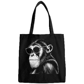 Discover Chimpanzee with sunglasses Bags