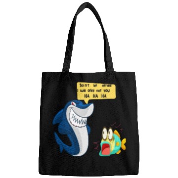 Discover funny shark. Bags