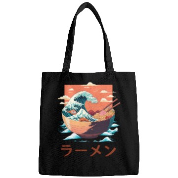Discover Ramen bowl painting. Text means "Ramen" Bags