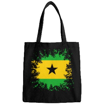Discover Sao Tome And Principe Flag Paint Splatter Bags