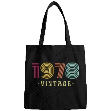 Discover Neon Rainbow Retro Birthday Year Vintage 1978 Bags