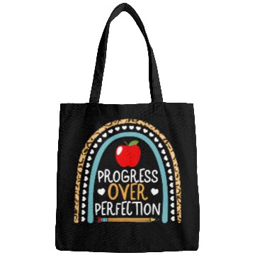 Discover Progress Over Perfection Leopard Inspirational Bags