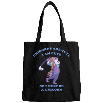 Discover Golfing unicorns are cute I am cute Bags