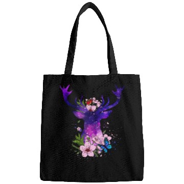 Discover Floral Galaxy Deer Bags