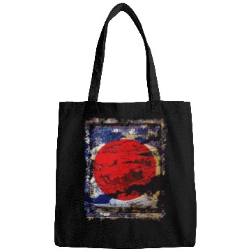 Discover Japan Flag Red Circle Blue Mountain Collage Art 74 Bags