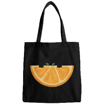 Discover Are You see Me? Black Cat Hiding Behind Orange. Bags