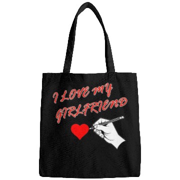 Discover i love my girlfriend red Bags