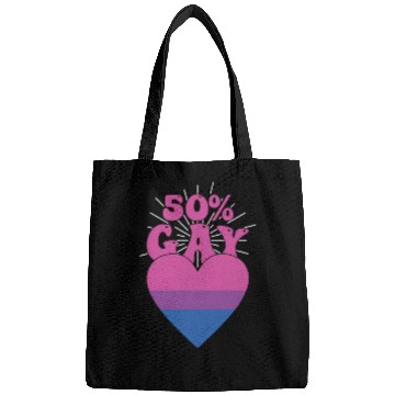 Discover 50% Gay Bisexual Pride Flag Heart LGBTQ Bags