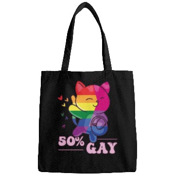 Discover 50% Gay Bi Bisexual Pride Kawaii Cat Kawaii Bags