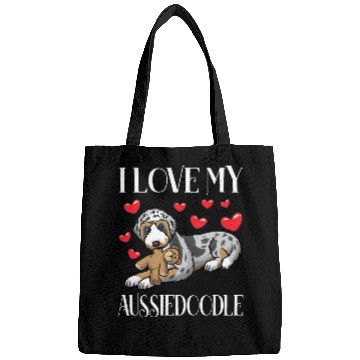 Discover Aussiedoodle Dog With Stuffed Animal Bags