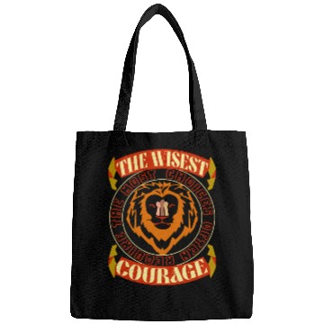 Discover wisdom lion typography Bags design