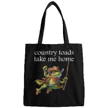 Discover Cowboy Frog,country toads take me home Bags