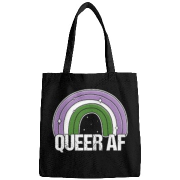 Discover Queer AF Genderqueer Pride Flag Rainbow Bags