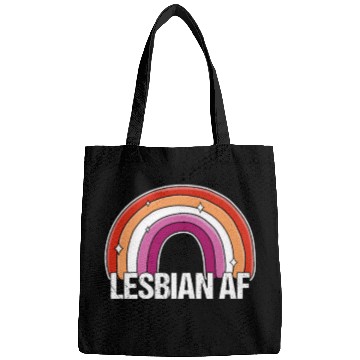 Discover Lesbian AF Gay Girls Pride Flag Rainbow Bags