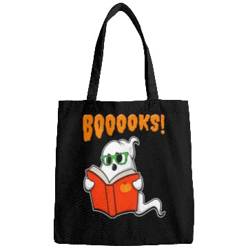 Discover Funny Teacher Halloween Ghost Books Reading Bags
