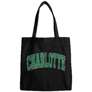Discover Charlotte Varsity Style Green Text Bags