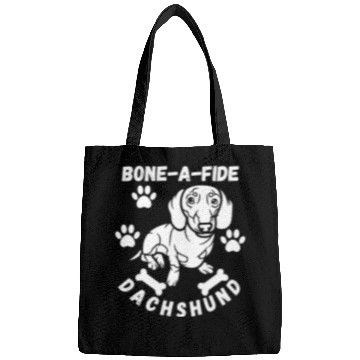 Discover Bone-A-Fide Dachshund With A Dog Bone Bags