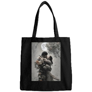 Discover elves love fantastic design flowers and full moon Bags