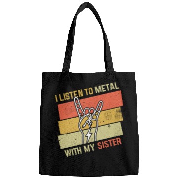 Discover Vintage Metal With Sister Metal Kid Music Lover Bags