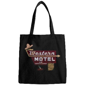 Discover Route 66 Neon Western Motel Bethany Oklahoma Bags