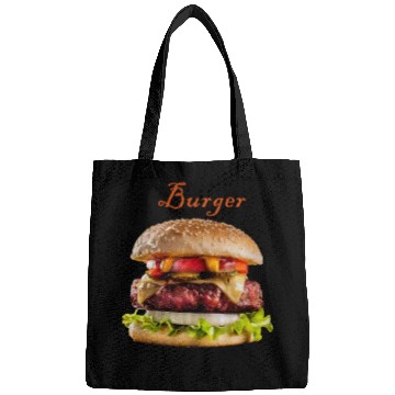Discover Black and realistic Burger menu Bags