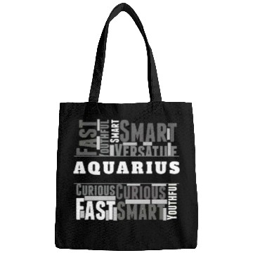 Discover Aquarius Zodiac Star Sign Word Cloud Square Monoch Bags
