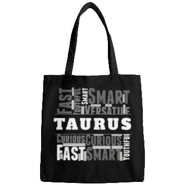 Discover Taurus Zodiac Star Sign Word Cloud Square Monochro Bags
