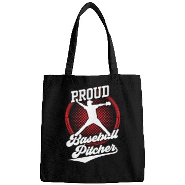 Discover Proud Baseball Pitcher Player Hobby Sayings Bags