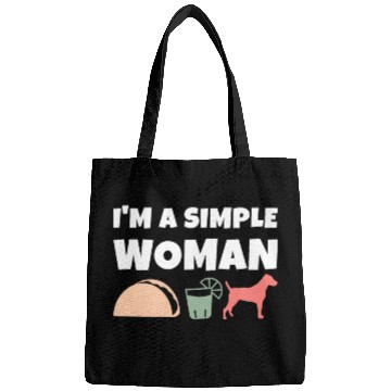 Discover I'm A Simple Woman Tacos Tequila Jack Russell Bags