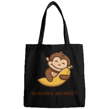 Discover Brown illustrated Monkey and Banana Bags
