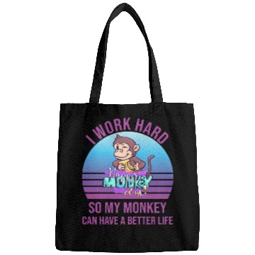 Discover working monkey monkeys office saying Bags