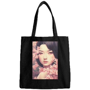 Discover japan girl portrait sakura blossom Japan wall art Bags