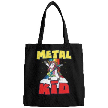 Discover Rock Sign Guitar Unicorn Rainbow Metal Kid Music Bags