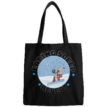 Discover Eat sleep snowboarding repeat Bags