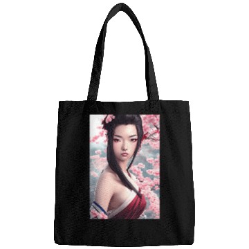 Discover japanese geisha woman Japan wallart sakura pink Bags
