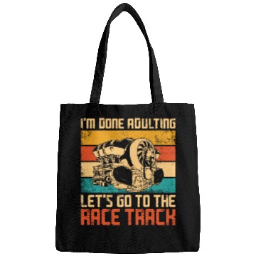 Discover Drag Racing Race Car Retro Vintage Bags