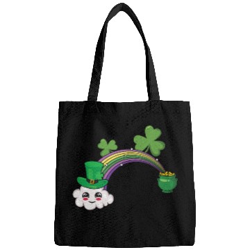 Discover Cute Kawaii Cloud Rainbow Happy Saint Patricks Bags