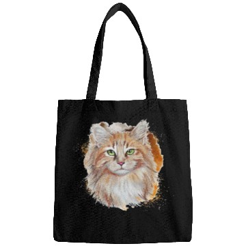Discover Watercolor Splash Beautiful Brown Cat Bags
