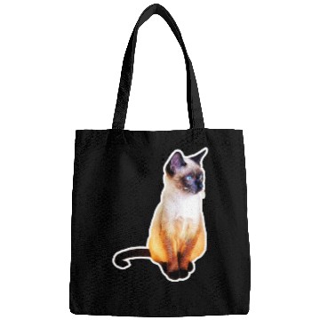 Discover Siamase cat potrait | cat potrait | pet potrait Bags