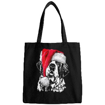 Discover Santa Saint Bernard Dog Christmas Wilsigns Bags