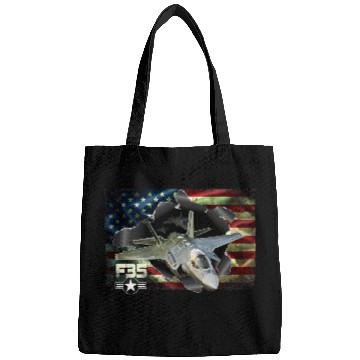 Discover F 35 Lightning Air Force Military Veteran Pride US Bags