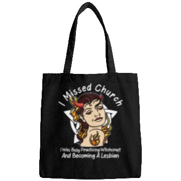 Discover Missed Church Lesbian Witch Hot Demon Gothic Wicca Bags