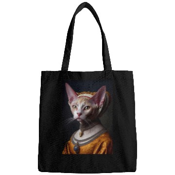 Discover Gold Queen Devon Rex Cat Breed Portrait Royal Rena Bags