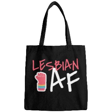 Discover Lesbian AF LGBT Graffiti Fist Pride Colors Bags