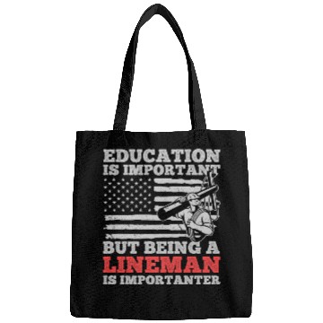 Discover Electrical Lineman Pun Education Is Important Bags